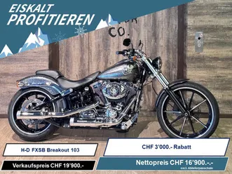 harley-davidson fxsb 1690 softail breakout, custom, occasion, chf 16'900.-