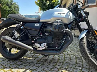 moto guzzi v7 iv stone silber matt + mistral auspuffanlage