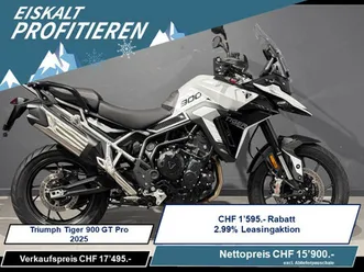 triumph tiger 900 gt pro, enduro, modèle démo, chf 15'900.-