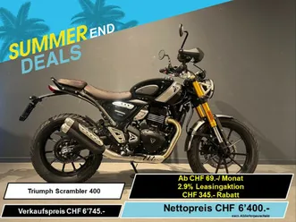 triumph scrambler 400 x, retro, moto neuve, chf 6'400.-