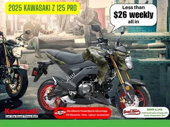 2025 kawasaki z 125 pro - megacash + in house discount