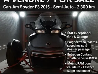 2015 can-am spyder f3s très bas kilométrage!