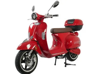 elektro-roller „amalfi“ rot – 45 km/h – neu – 2 akkus + topcase