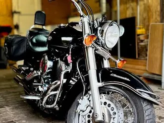 yamaha xvs 1100 a drag star, vance & hines, büffelledertaschen