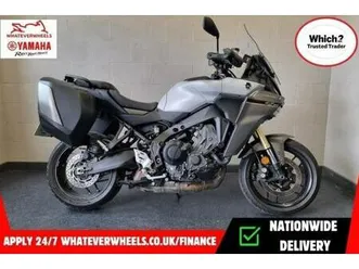 yamaha tracer 9gt touring motorcycle with luggage