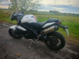 triumph speed triple 1050 blanche + demie ligne arrow