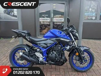 yamaha mt-03 2019 - icon blue - 6 yamaha service stamps - tail tidy - fly screen