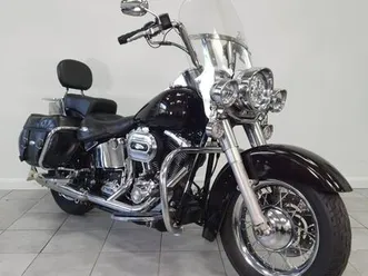 harley davidson flstc heritage softail classic 1584, black cherry, fishtail, vgc