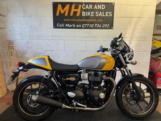 2017 triumph street cup 7800 miles kss shocks yellow/silver retro motorcycle roadster petrol manual