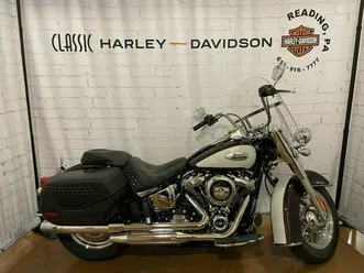 2021 harley-davidson heritage classic 107 flhc mdnght crimson & stone washed white pearl