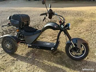 moto électrique city coco 3 roues triple xxx deux places noir, homologué, route