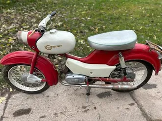 simson spatz oldtimer moped rot-weiß klassiker
