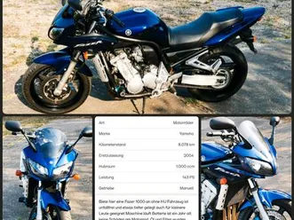 yamaha fazer 1000 in blau unfallfrei mit 8000km!