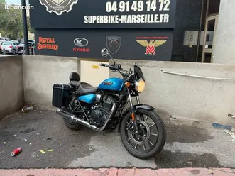 ⭐️ royal enfield meteor 350 supernova blue première main valise latérale dosseret passager garantie 12 mois révision ok ☑️