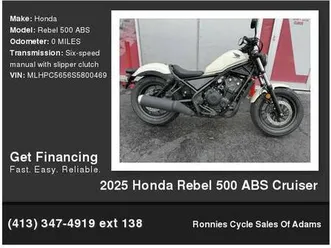 2025 honda rebel 500 abs cruiser