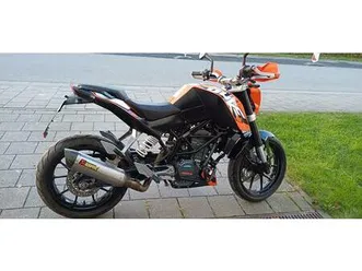 ktm duke 125 inkl. akrapovic auspuff, montagestãnder