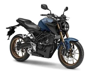 honda cb125r naked bike jeans blau matt