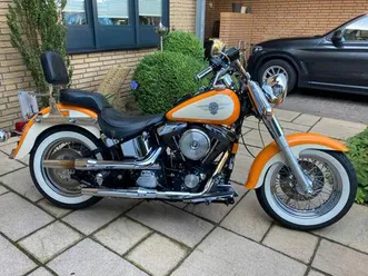 harley-davidson fatboy 1. hand neuwertig inkl. zusatzteile