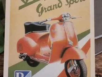 vespa grand sport reclame ansichtkaart — scooters | vespa — marktplaats