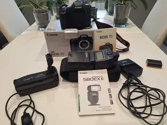 canon eos 7d, flash, grip etc