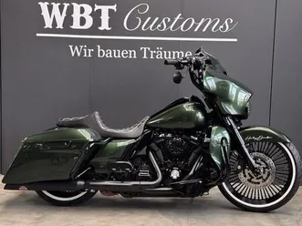 harley davidson street glide, bentley grün, 21“, air-ride, jekill