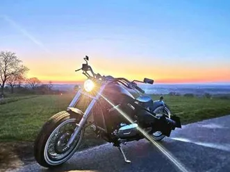 kawasaki vn800 bobber umbau militär blau