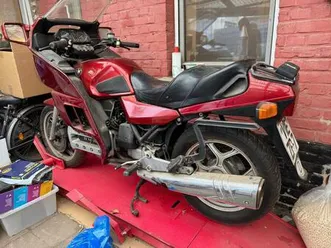 bmw k 100 rt mit bühne, koffern und zweiter maschine