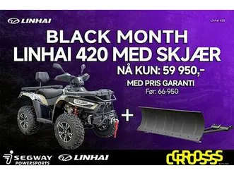 linhai black month fra linhai ferdig registrert for vei- helt rå pris! linhai 420 4x4 + gratis skjær (7 000 kr) – 59 950!