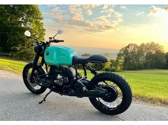 bmw r100 r motorrad scrambler cafe racer in porsche mintgrün