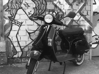 vespa pk 50 xl elestart in porsche schwarz