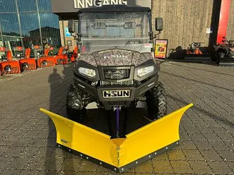 hisun hs590 utv - 60km/t traktor, vinsj, frontrute, iron baltic v-plog 180cm