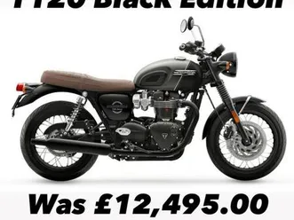 new triumph t120 black edition motorcycle offer save 1,000.00 with free acc pck