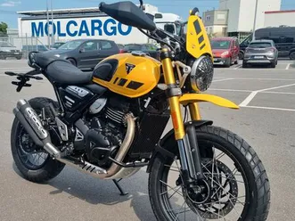 triumph scrambler 400 xc gelb + grau
