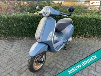 vespa primavera officina 8 50 blu 45km e5+ nieuw betaal met — scooters | vespa — marktplaats