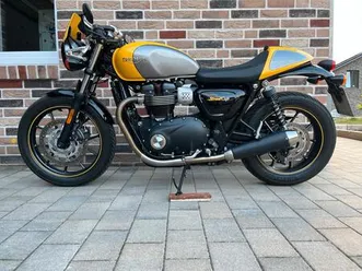 triumph street cup 900 - retro-sportbike in gelb/schwarz