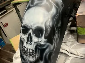 airbrush pinstriping indian harley davidson sortster crossbones