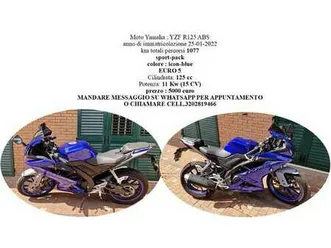 yamaha yzf-r125 moto yamaha ; yzf r125 abs sport-pack blu/azzurro