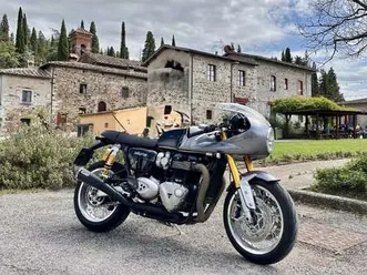 triumph thruxton thruxton 1200 r cafe racer argento