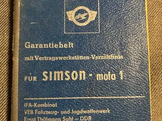 garantieheft vertragsstättenverzeichnis mofa 1 sl 1 simson