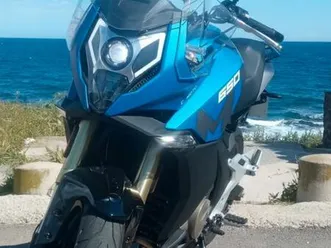 cfmoto 650 mt athen blue side box