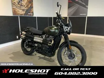 2022 triumph street scrambler matt khaki matt ironstone parallel twin