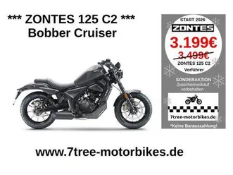 vorführer zontes 125 c2 - chopper - a1/b196 - 70km