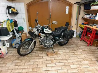 yamaha xv 535 cruiser motorrad mit satteltaschen