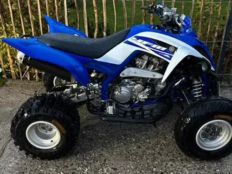 yamaha raptor 700 atv quad blau/weiß