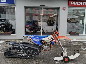 ktm 500 exc-f six days + sněžný pás + kola + tlumiče