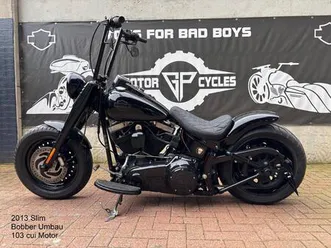 harley davidson 2013 slim softail bobber black boy 103 cui