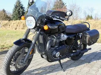 triumph bonneville t120 black, original taschen + tankrucksack