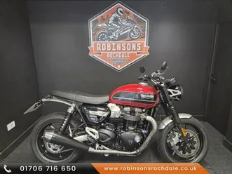 2020 triumph speed twin in red and grey, nice low mileage example