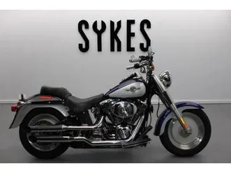 2006 harley-davidson flstf softail fat boy in blue and silver