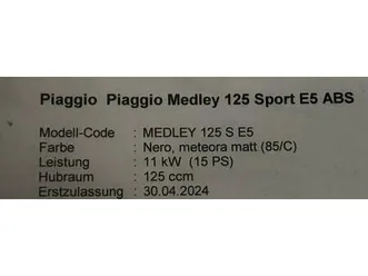 piaggio medley 125 s e5
